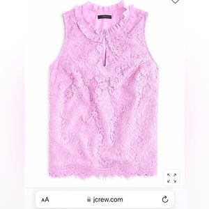 NWOT J CREW LACE RUFFLE NECK TOP